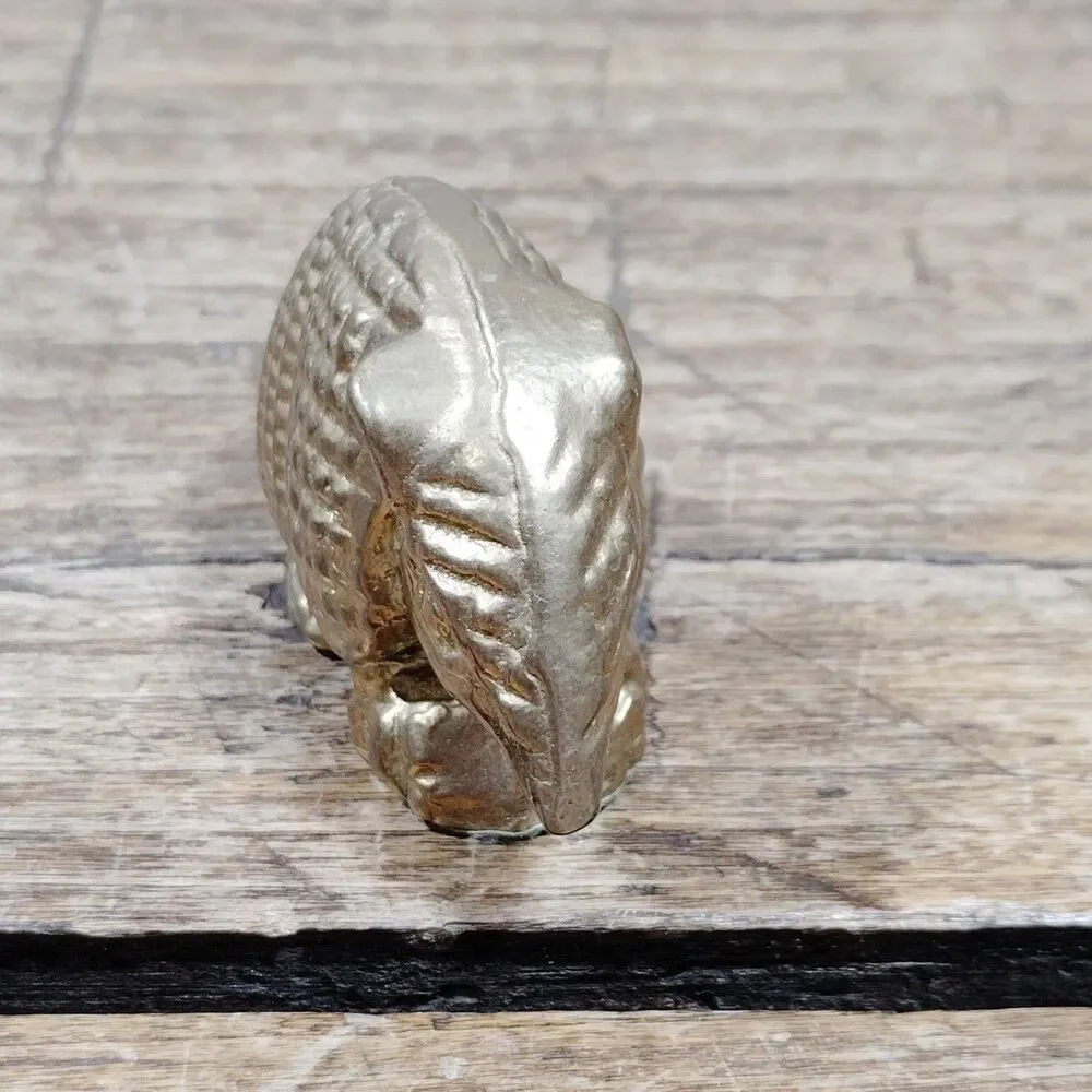 Vintage Brass Figurine Paperweight MCM Armadillo Animal